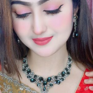 রয়্যাল অরোরা ক্রিস্টাল ব্রাইডাল নেকলেস সেট